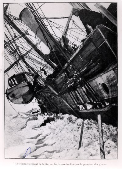 Der Anfang vom Ende, aus der Expedition zum Südpol von Ernest Shackleton (1874-1922) 1914-17 von French Photographer